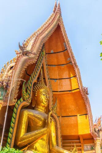 Статуя будды под навесом в храме
