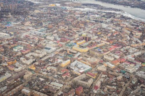 Центр города Иркутска сверху