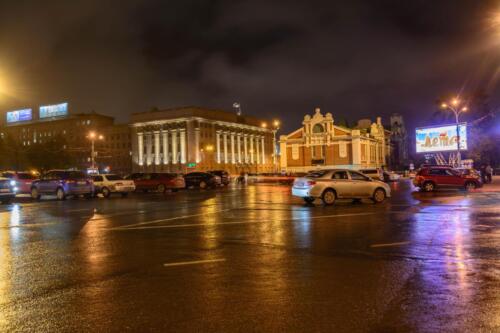 Ночной Новосибирск, площадь Ленина