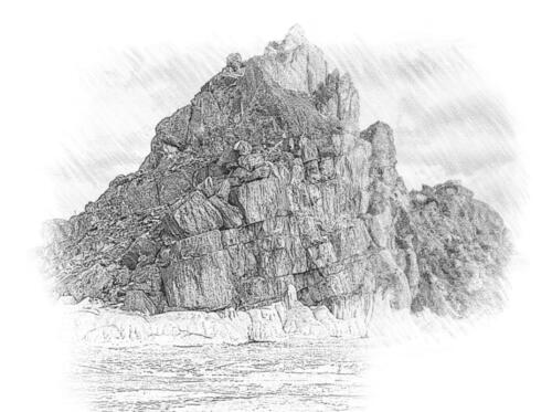 Рисунок скала на Байкале
